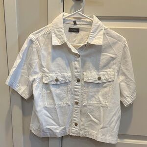 DL1961 White Jean Jacket short sleeves